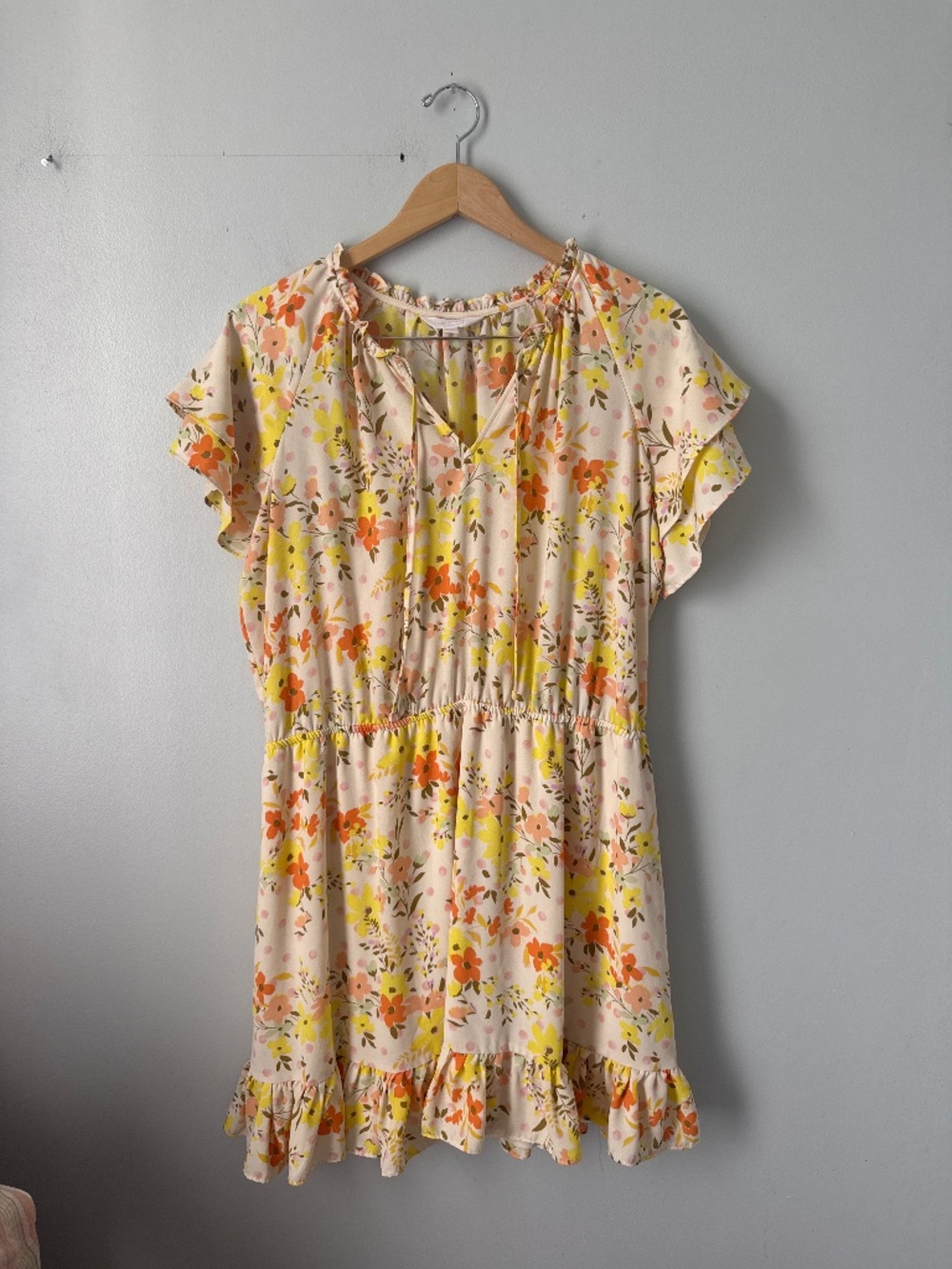 LC Lauren Conrad floral dress with V-neck
